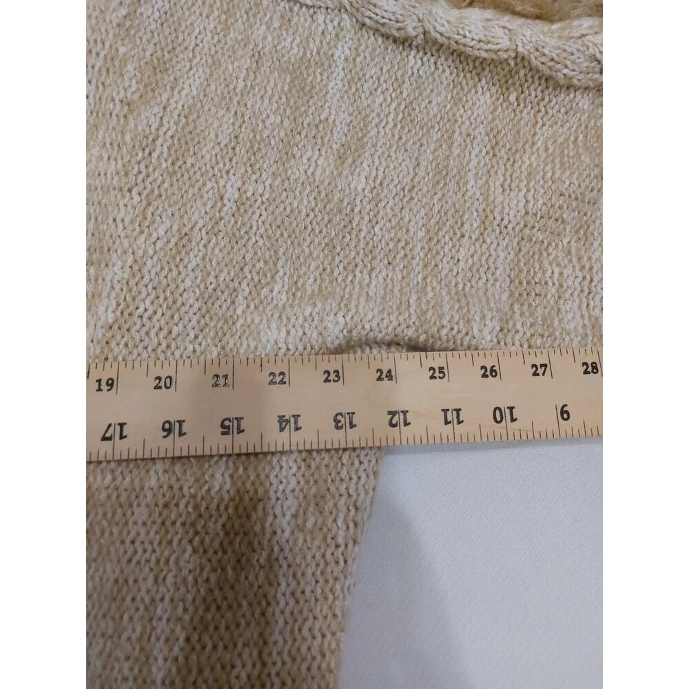anthropologie sweater cardigan beige with statement sleeves one size - Picture 5 of 6